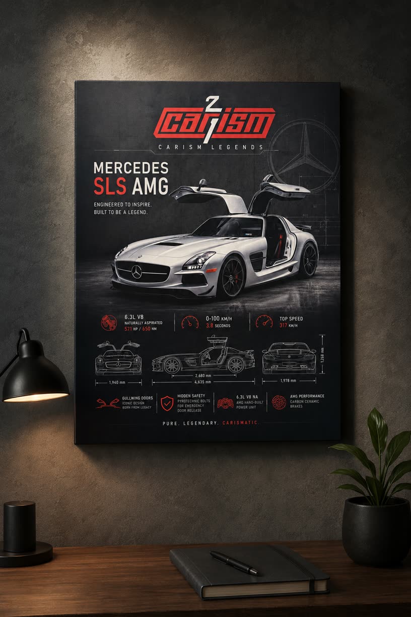 اینفوگرافی مرسدس بنز SLS AMG